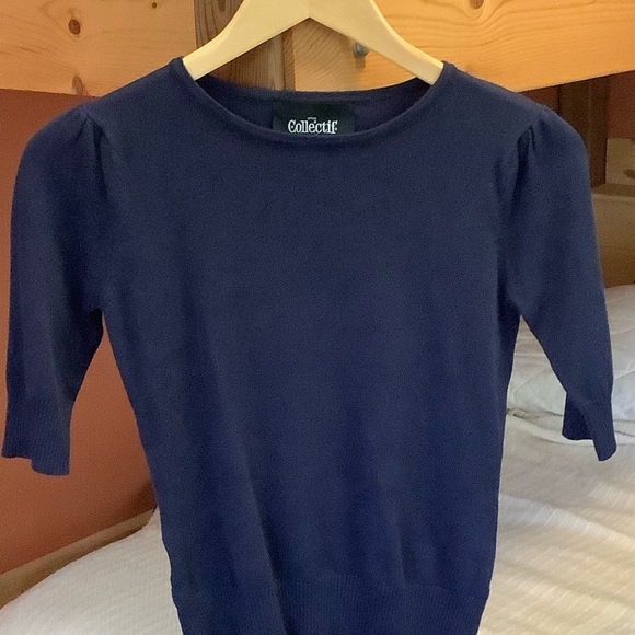 Collectif Mainline Chrissie Plain Knitted Top - Picture 2 of 6